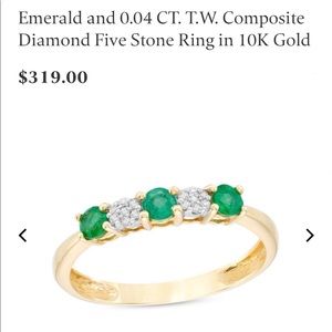 10k gold Emerald and Diamond Ring